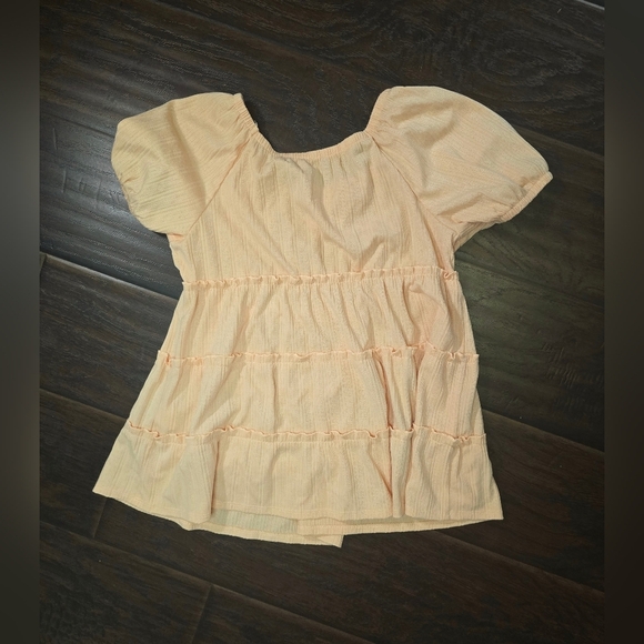 Wonder Nation Girls Tiered Flowy Babydoll Top Peach Orange XL - Picture 7 of 8